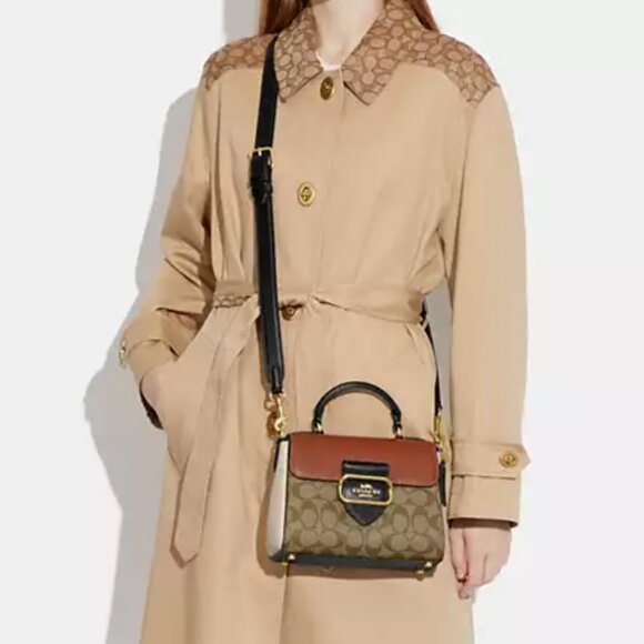 Coach  Morgan Top Handle Satchel Bag In Colorblock Signature Canvas - Picture 11 of 15